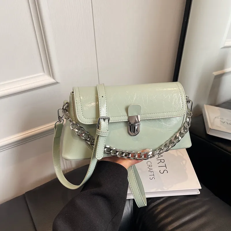 Yalu PU Handbag Women's Silver/Ecru/Khaki/Green/Black-23