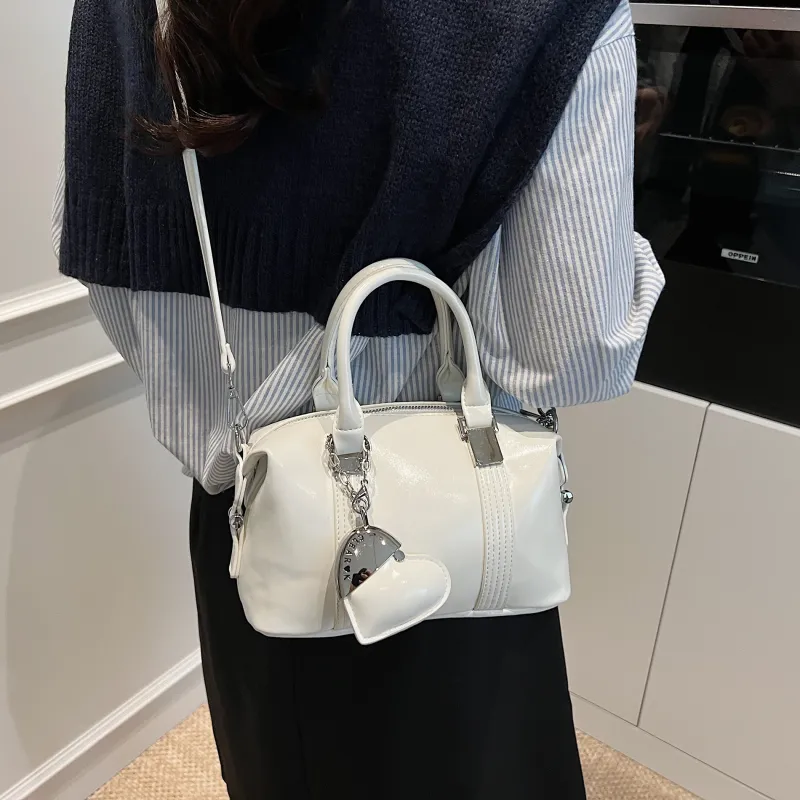 Yalu PU Handbag Women's Black/Light Yellow/Light Pink/White-27