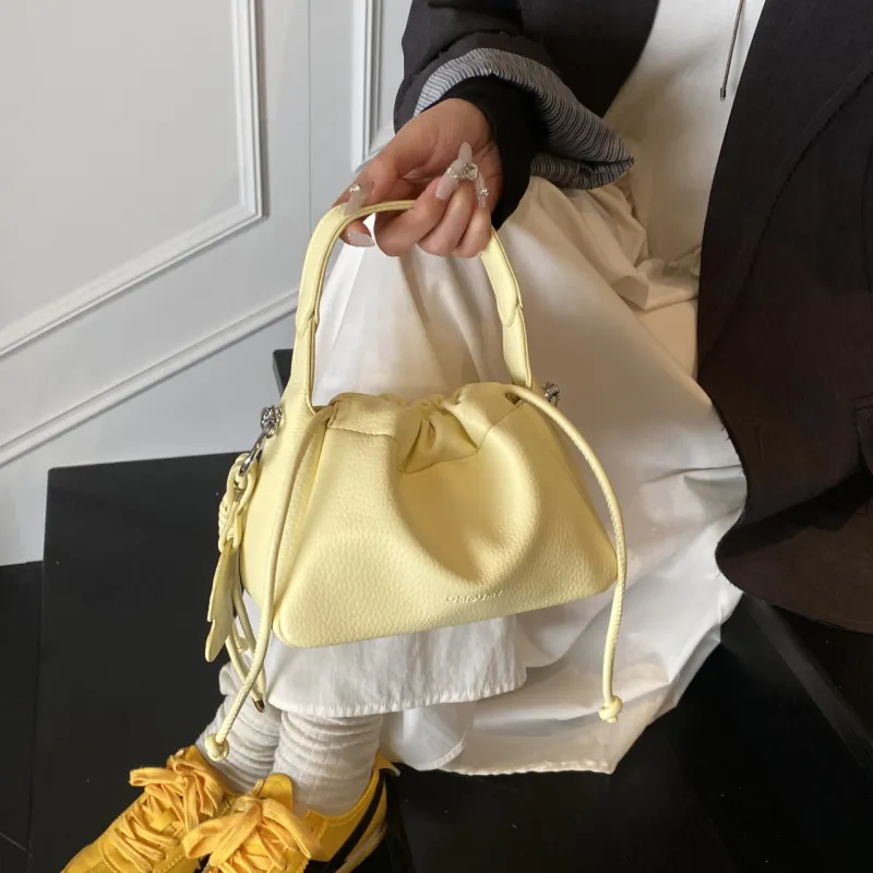 Yalu PU Handbag Regular Women's Black/Yellow/Pink/Light Blue/Ecru-11