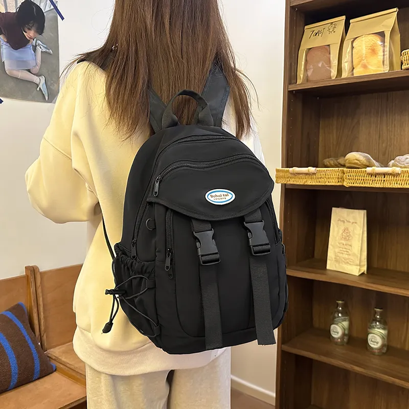Yalu Nylon Backpack Regular Unisex Black/White/Blue/Red-1