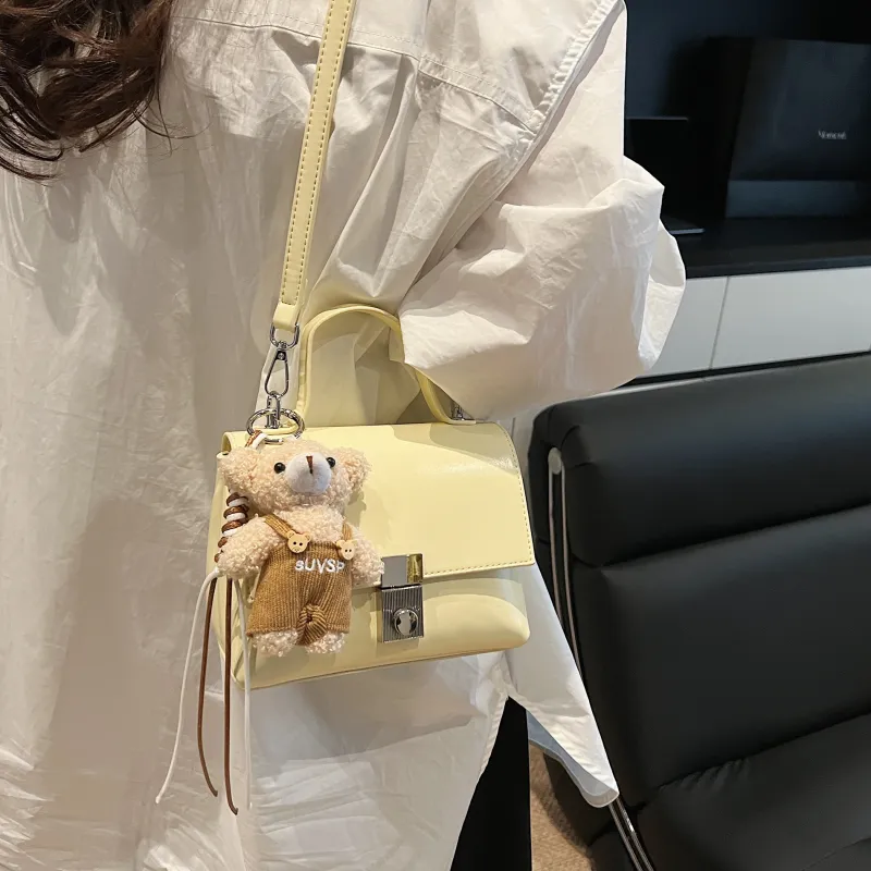 Yalu PU Handbag, Shoulder Bag, Crossbody Bag Regular Women's Black/Light Pink/White/Light Yellow-19