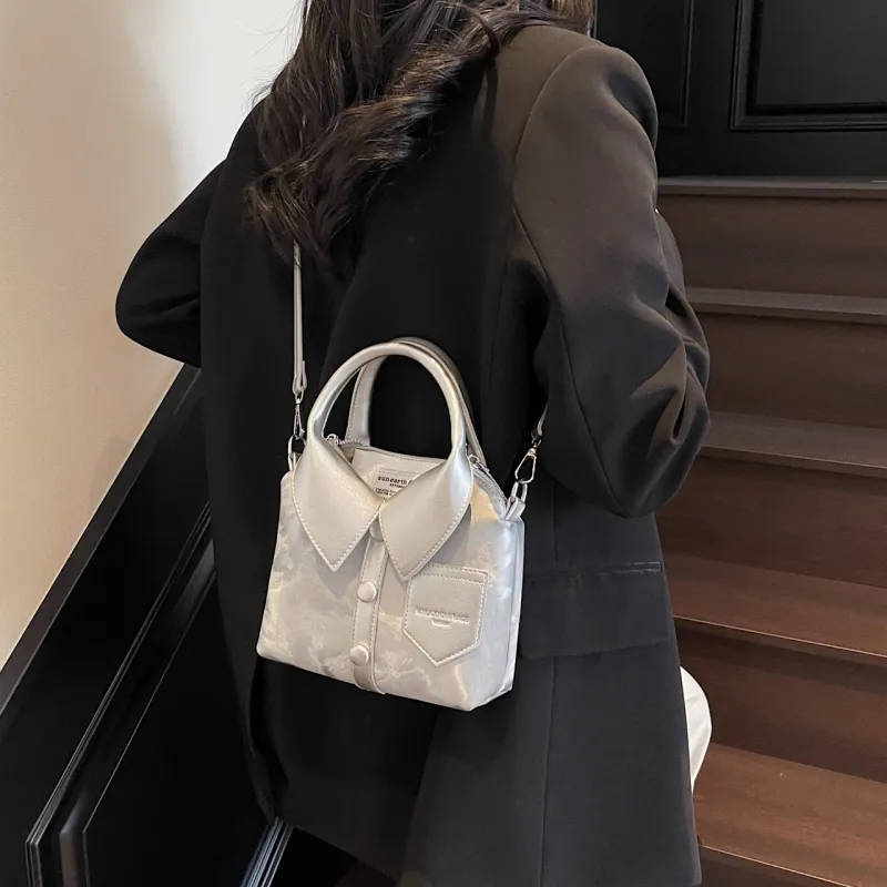 Yalu PU Handbag, Shoulder Bag, Crossbody Bag Regular Women's Black/Ecru/Pink/Silver/White Khaki-27