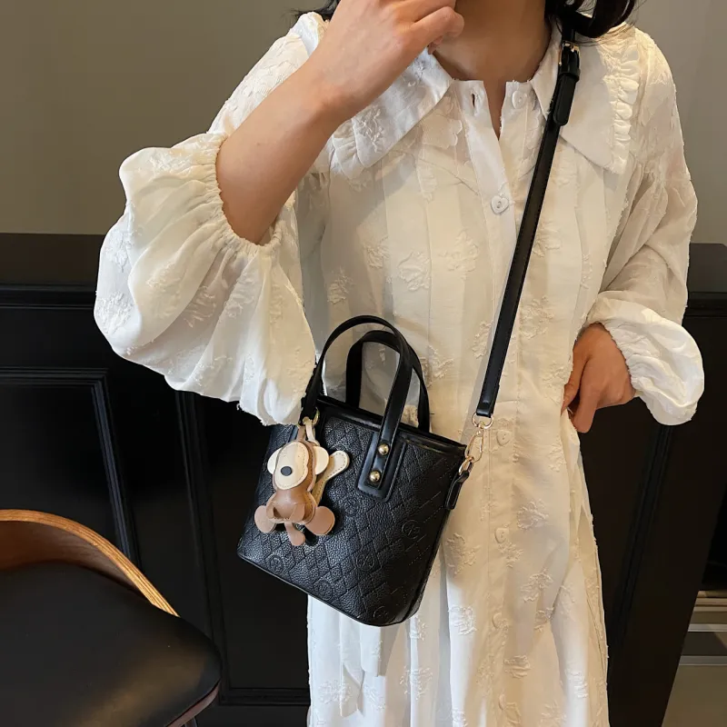 Yalu PU Handbag, Shoulder Bag, Crossbody Bag Women's Black/White & Brown/White & Coffee-4