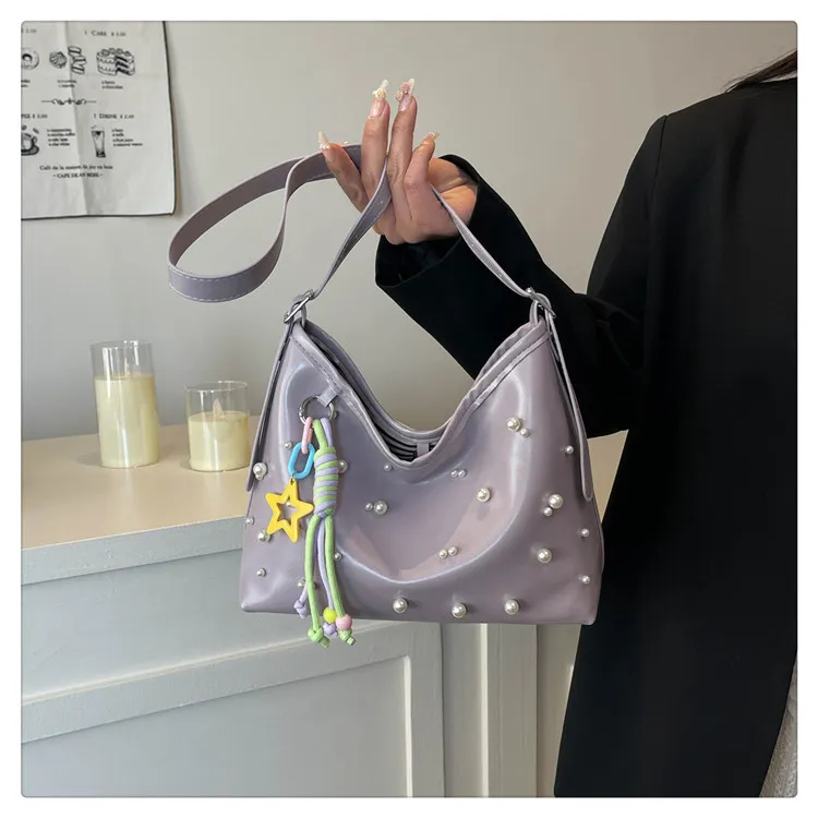 Yalu PU Underarm Shoulder Bag Women's White/Pink/Black/Light Purple-18