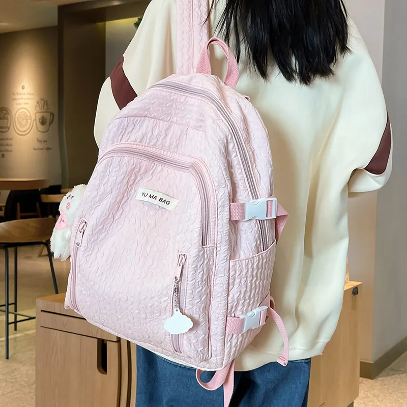 Yalu Nylon Backpack Women's White/Black/Pink/Yellow/Green/Blue-21