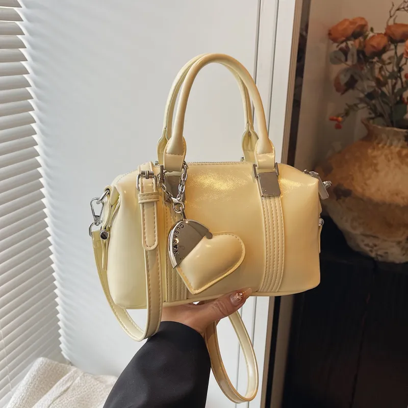 Yalu PU Handbag Women's Black/Light Yellow/Light Pink/White-13