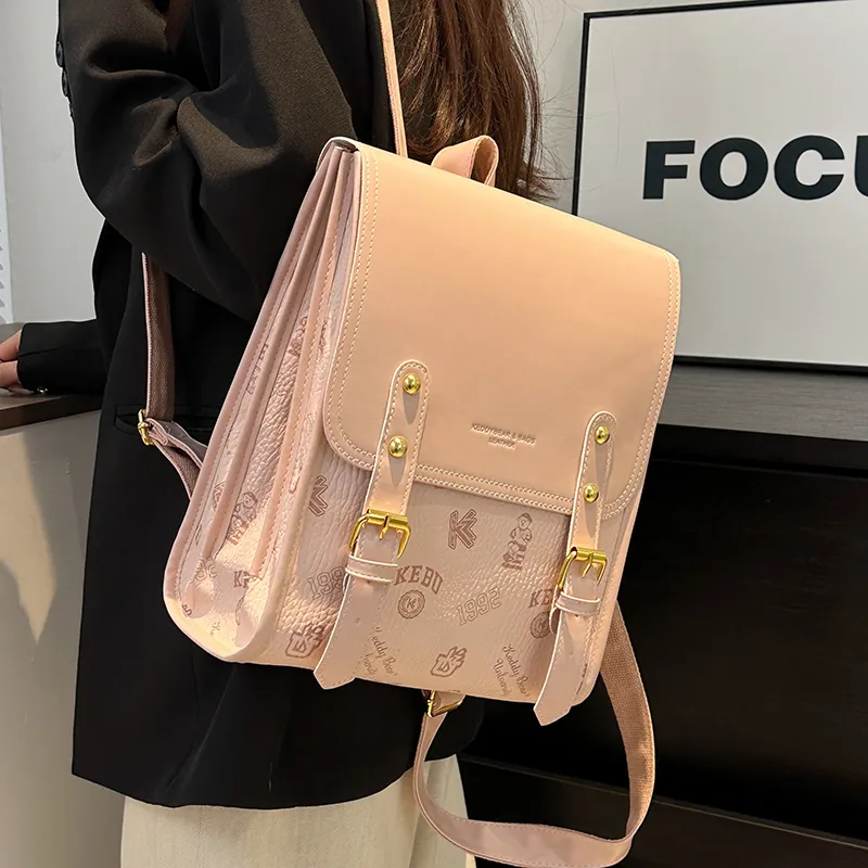 Yalu PU Backpack Women's White/Black/Pink/Brown-18