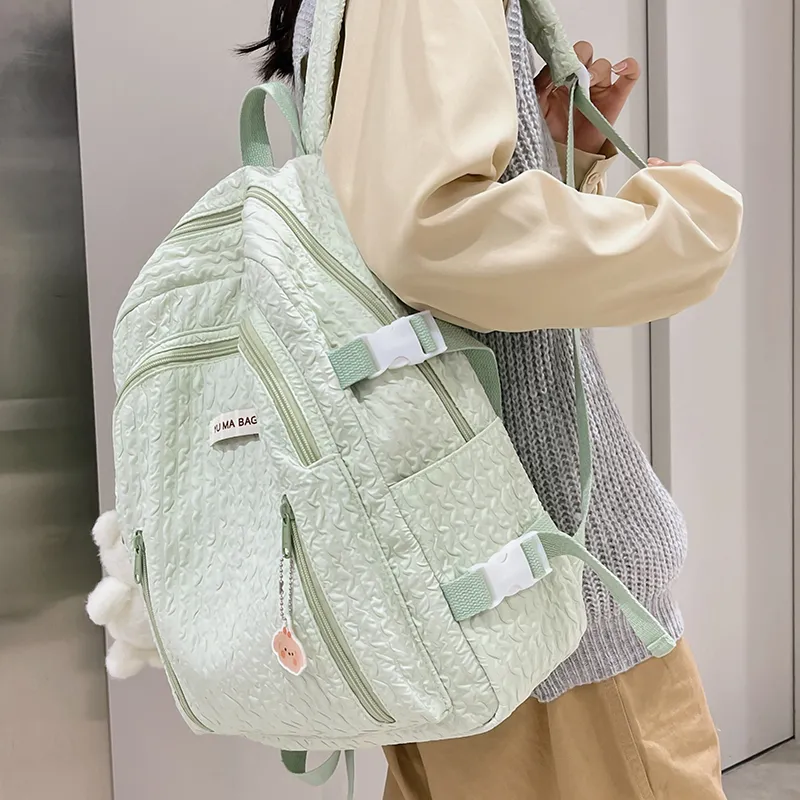 Yalu Nylon Backpack Women's White/Black/Pink/Yellow/Green/Blue-27