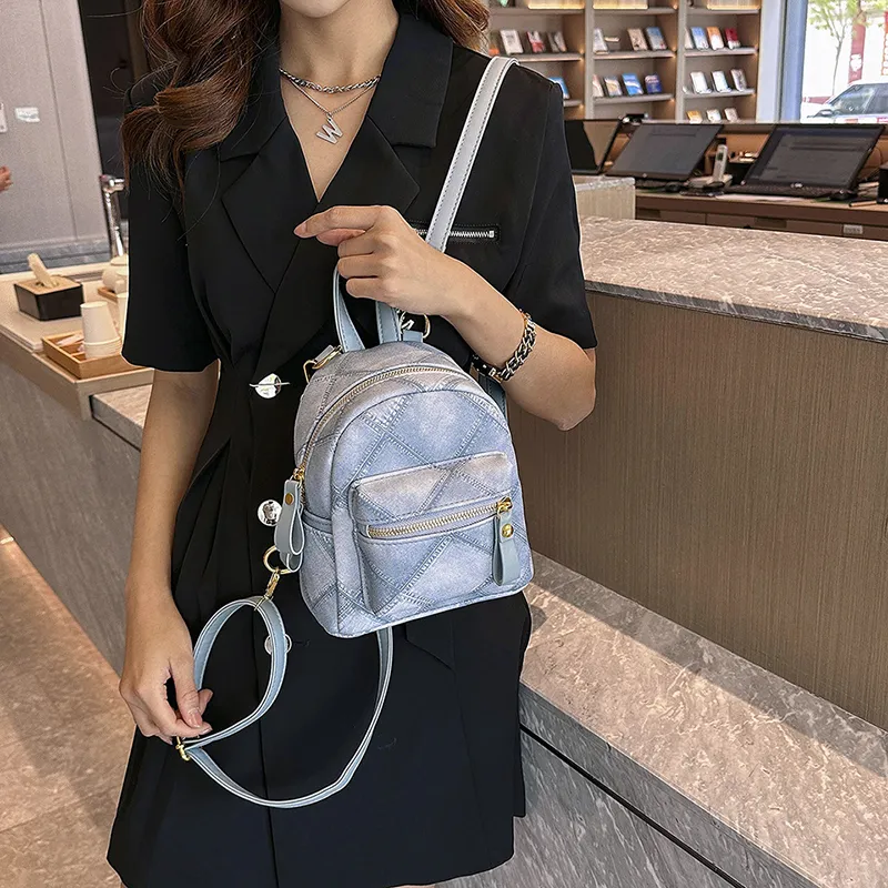Yalu PU Backpack Women's Black/Blue-10