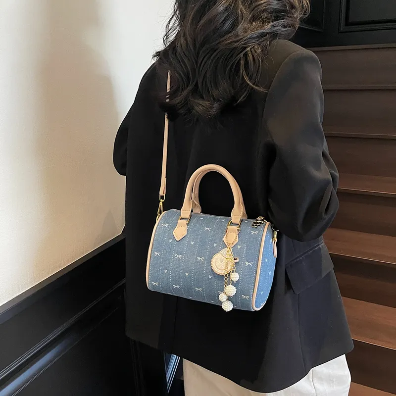 Yalu Canvas Shoulder Bag, Crossbody Bag, Handbag Women's Blue-6