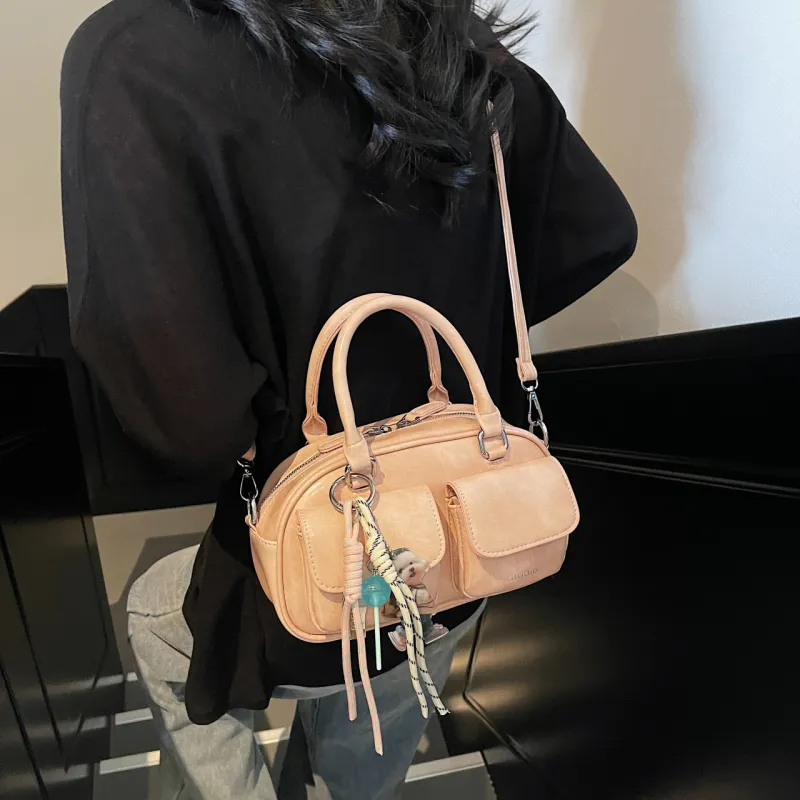 Yalu PU Handbag, Shoulder Bag, Crossbody Bag Regular Women's Pink/Coffee/Beige Gray/Ecru/Black-5