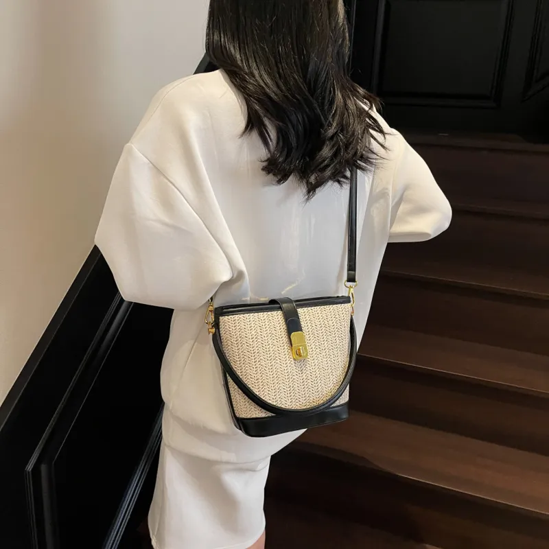 Yalu PU Handbag Women's Black/White/Khaki/Pink/Brown-5