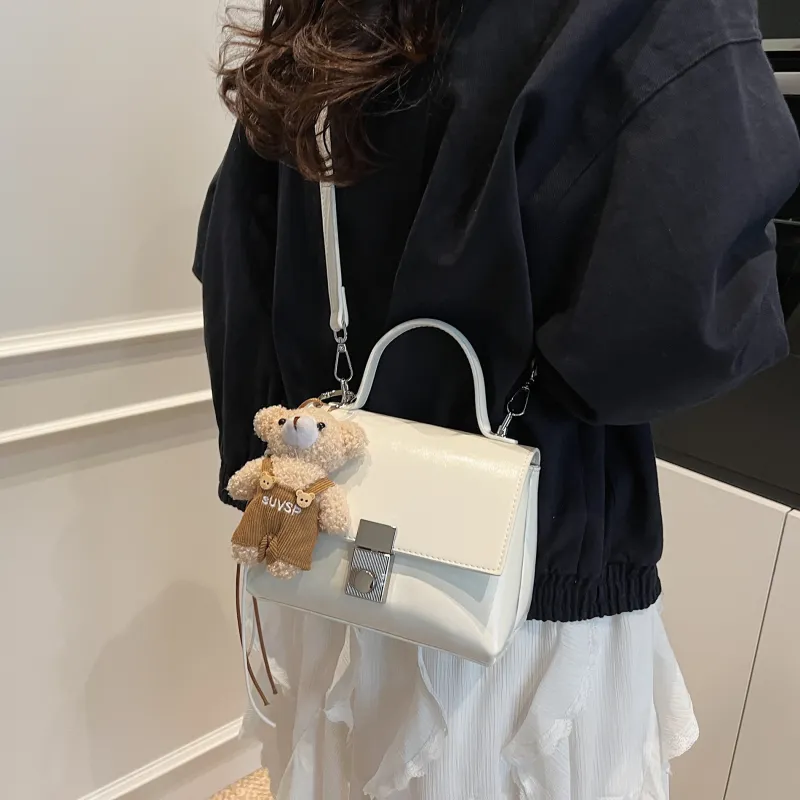 Yalu PU Handbag, Shoulder Bag, Crossbody Bag Regular Women's Black/Light Pink/White/Light Yellow-15