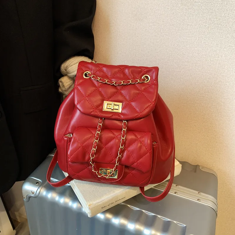 Yalu PU Backpack Regular Women's Black/Pink/Red/White-20