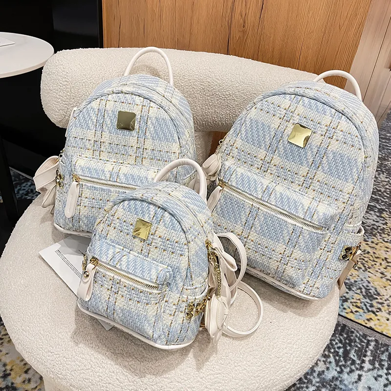Yalu PU Backpack Regular Women's Black/Blue-7