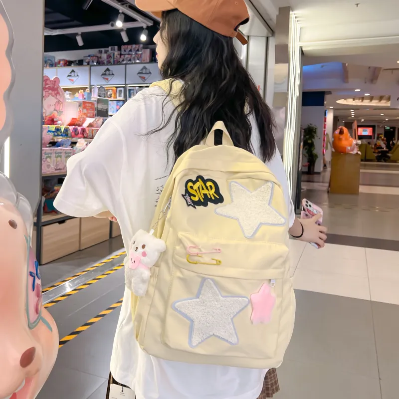 Yalu Nylon Backpack Women's Yellow/Green/Pink-3