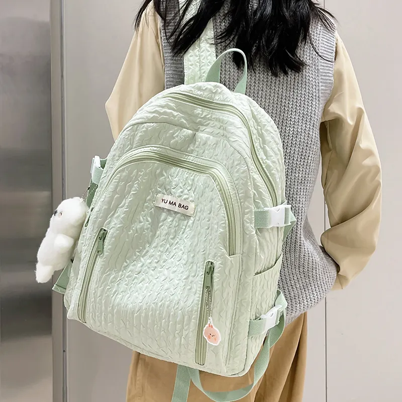Yalu Nylon Backpack Women's White/Black/Pink/Yellow/Green/Blue-25
