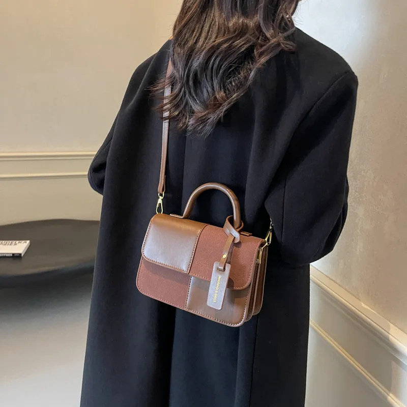 Yalu PU Shoulder Bag, Crossbody Bag, Handbag Women's Black/Ecru/Brown-17