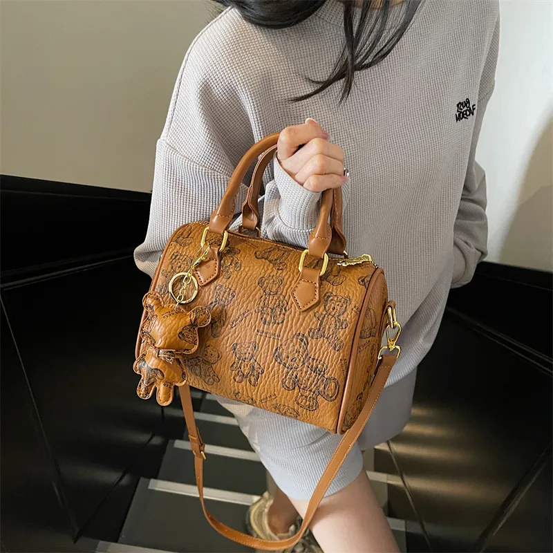 Yalu PU One Shoulder Handbag Women's White/Black/Pink/Brown-23