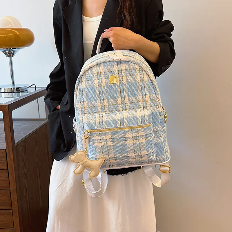 Yalu Canvas Backpack Regular Women's Black/Blue-13