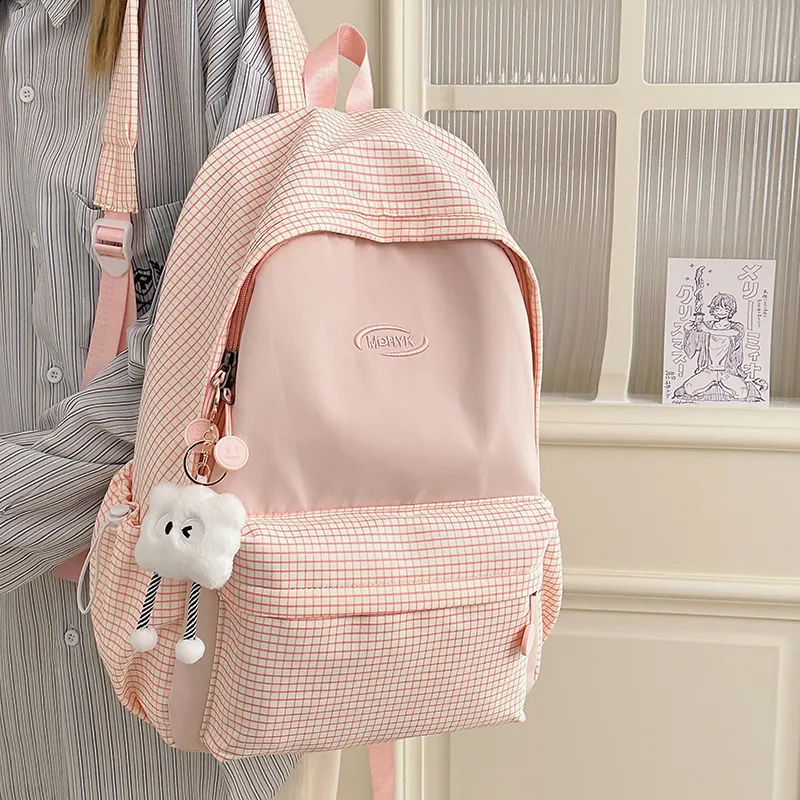 Yalu Nylon Backpack Women's Pink/Blue/Black/Yellow/Green-4