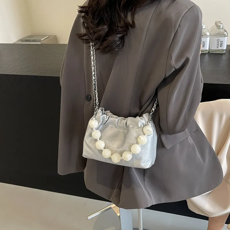 Yalu PU Portable Crossbody Bag, Shoulder Bag Women's Black/Ecru/Silver/Pink-18