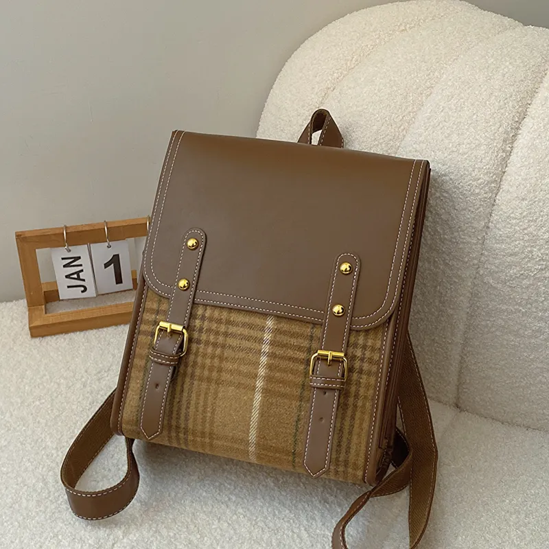 Yalu PU Backpack Women's Brown/Coffee-1