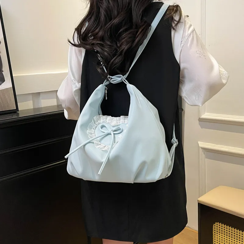Yalu PU Backpack Shoulder Bag Regular Women's Black/Blue/Pink-11