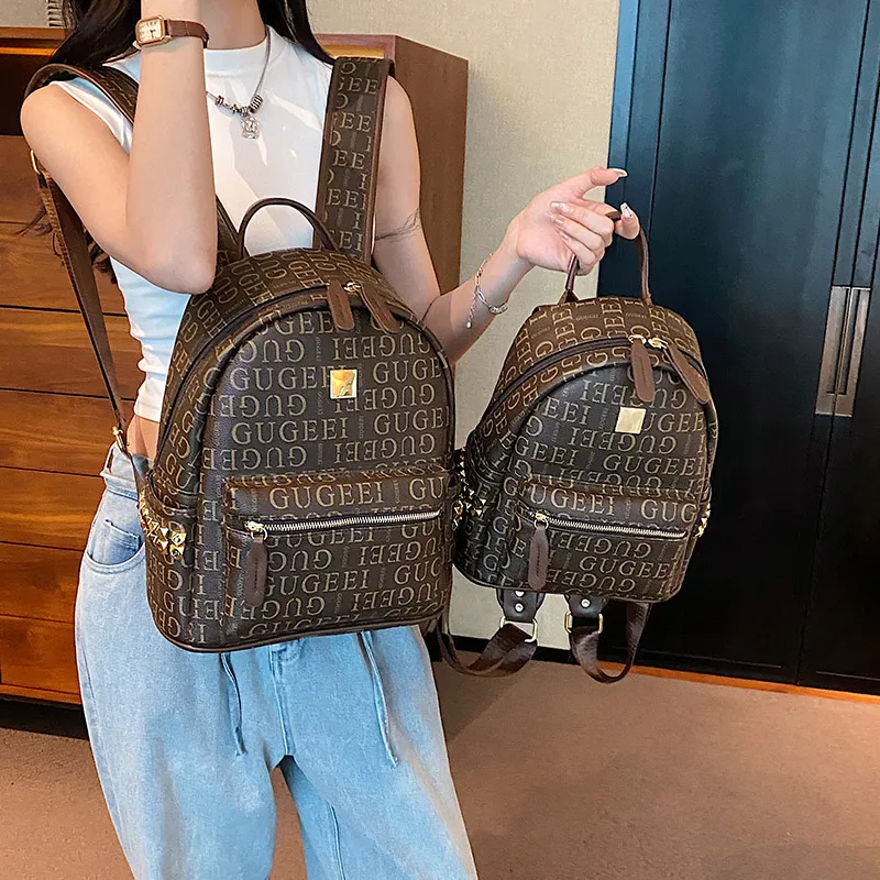 Yalu PU Backpack Women's White/Brown-8