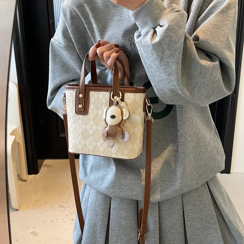Yalu PU Handbag, Shoulder Bag, Crossbody Bag Women's Black/White & Brown/White & Coffee-20