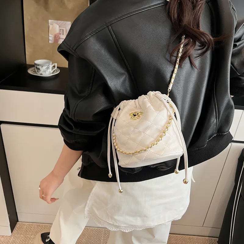 Yalu PU Shoulder Bag, Crossbody Bag, Handbag Women's White/Pink/Black-6