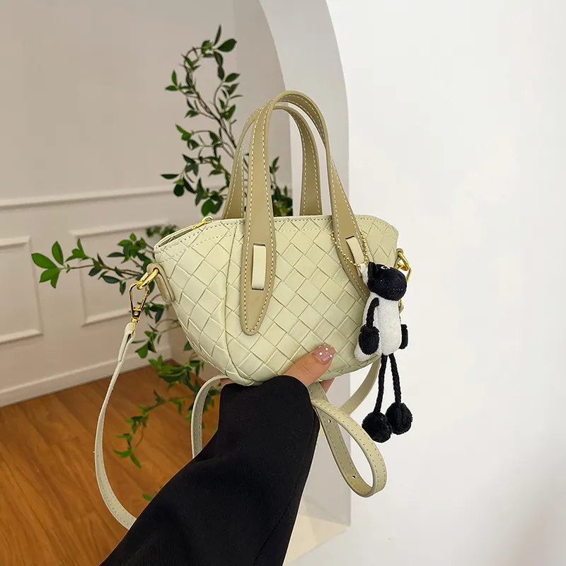 Yalu PU Handbag, Shoulder Bag, Crossbody Bag Women's Ecru/Light Yellow/Silver-9