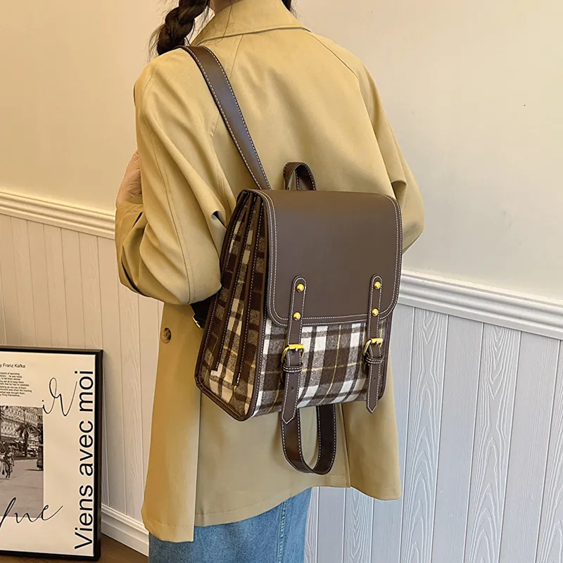 Yalu PU Backpack Women's Brown/Coffee-13