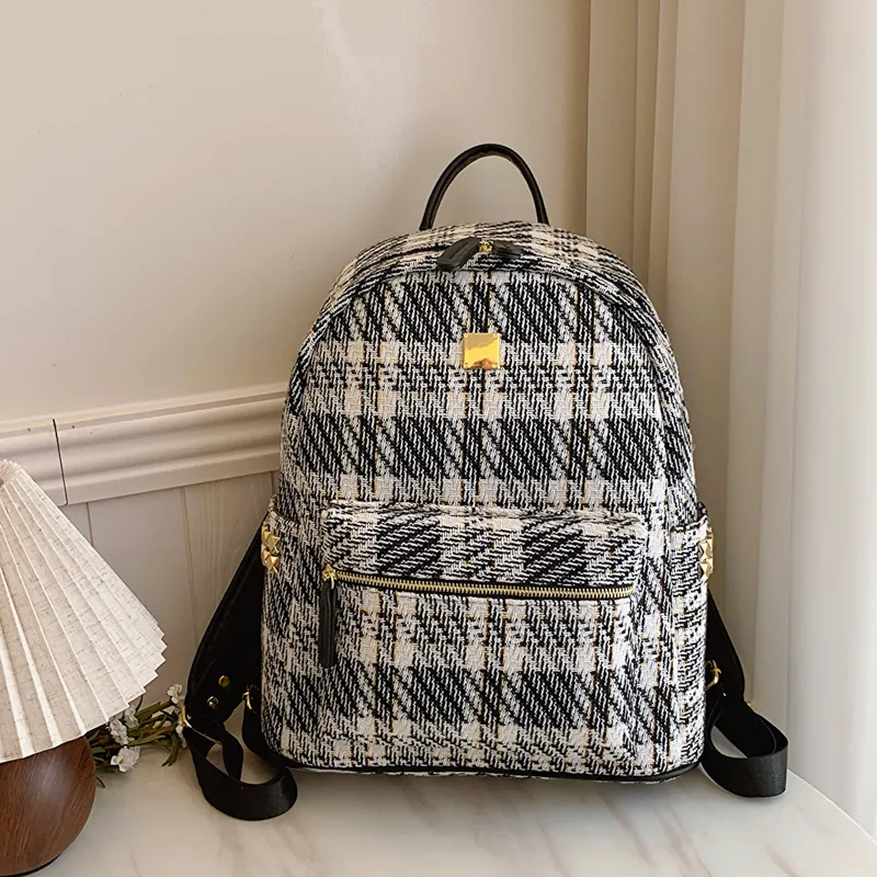 Yalu Canvas Backpack Regular Women's Black/Blue-1