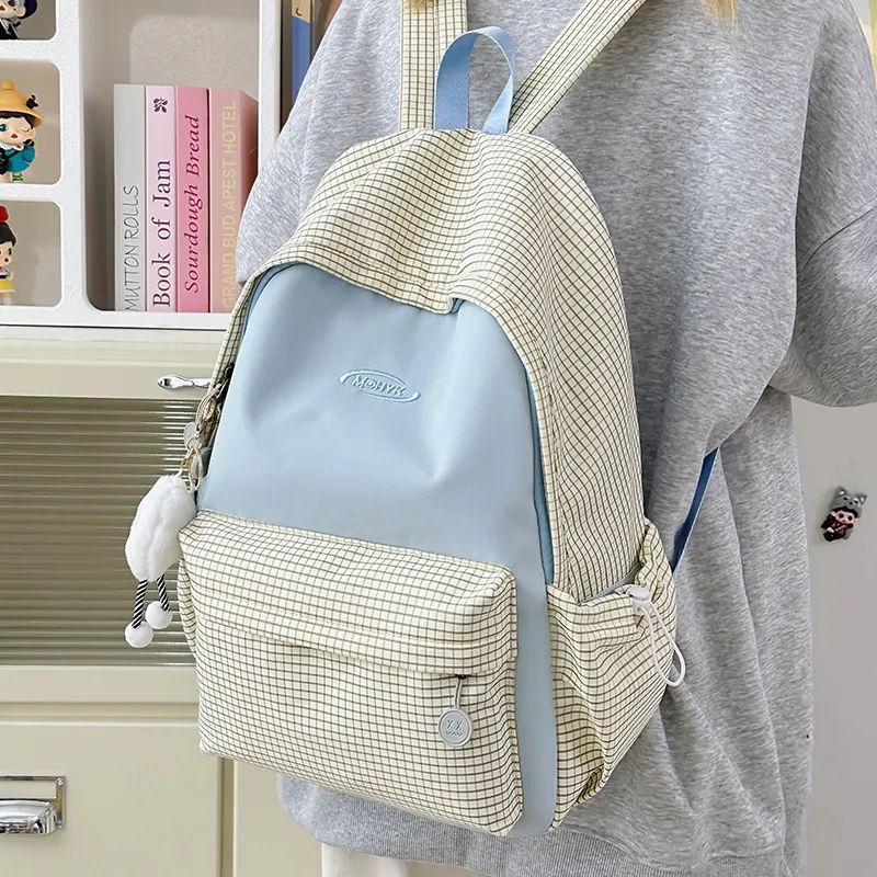 Yalu Nylon Backpack Women's Pink/Blue/Black/Yellow/Green-8