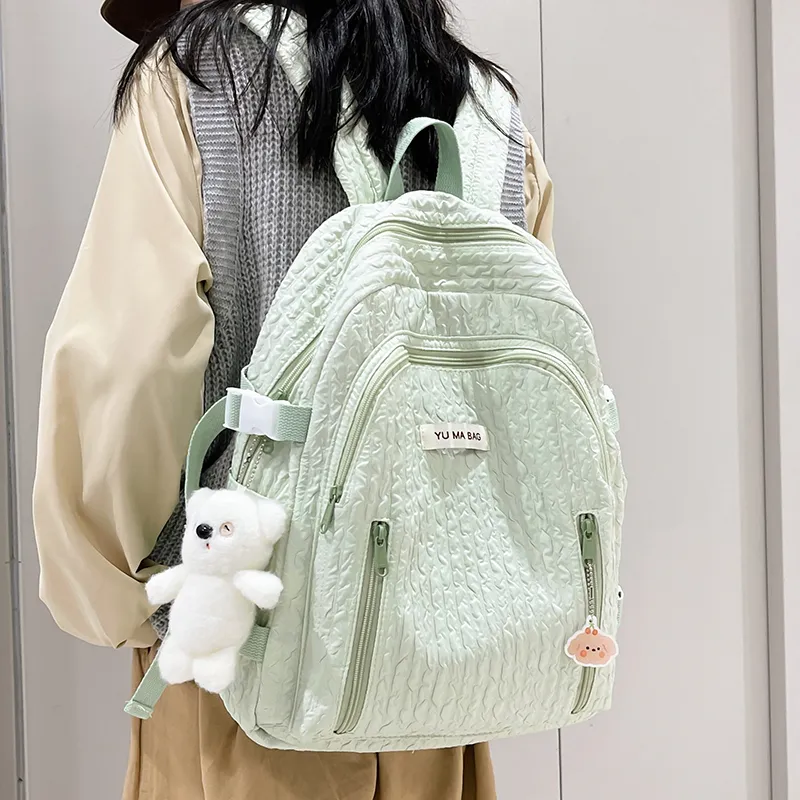 Yalu Nylon Backpack Women's White/Black/Pink/Yellow/Green/Blue-29