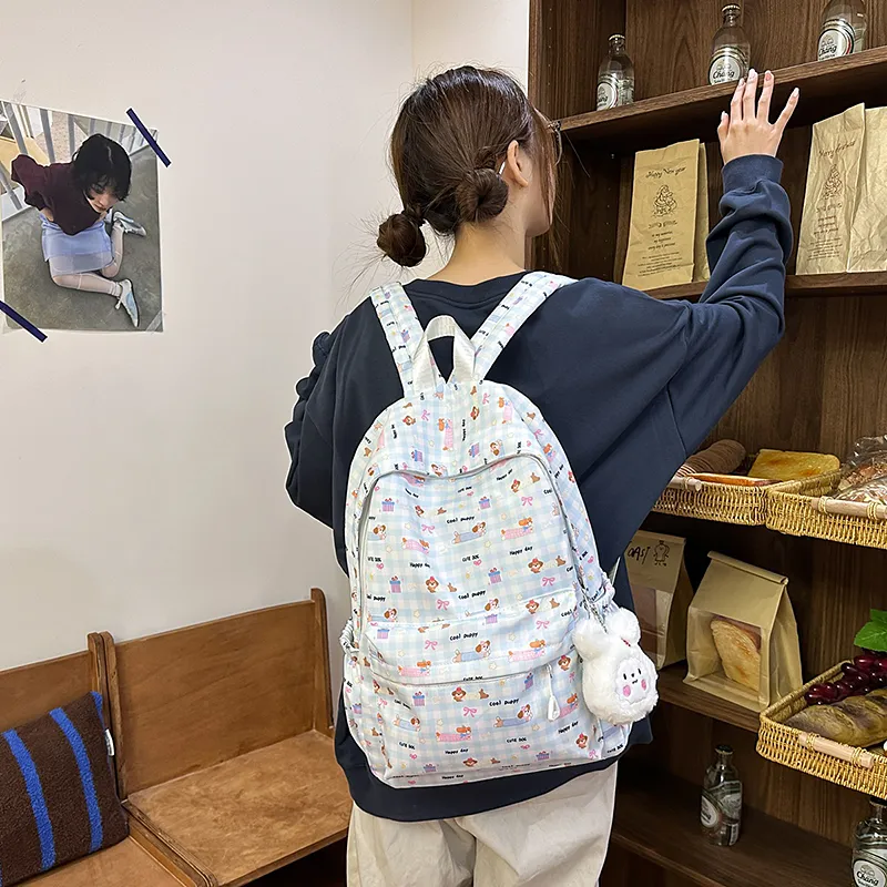 Yalu Nylon Backpack Regular Women's White Puppy/White Kitten-2