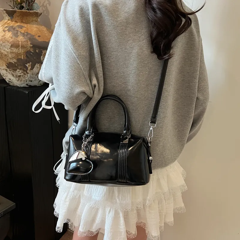 Yalu PU Handbag Women's Black/Light Yellow/Light Pink/White-6