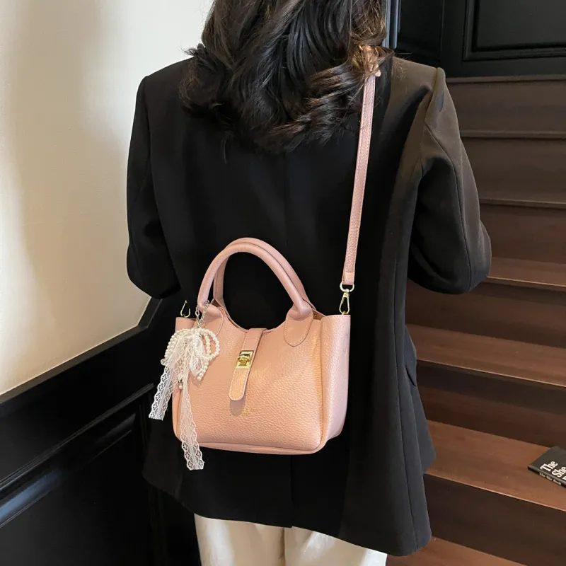 Yalu PU Shoulder Bag, Crossbody Bag, Handbag Women's Black/Ecru/Pink/Blue-19