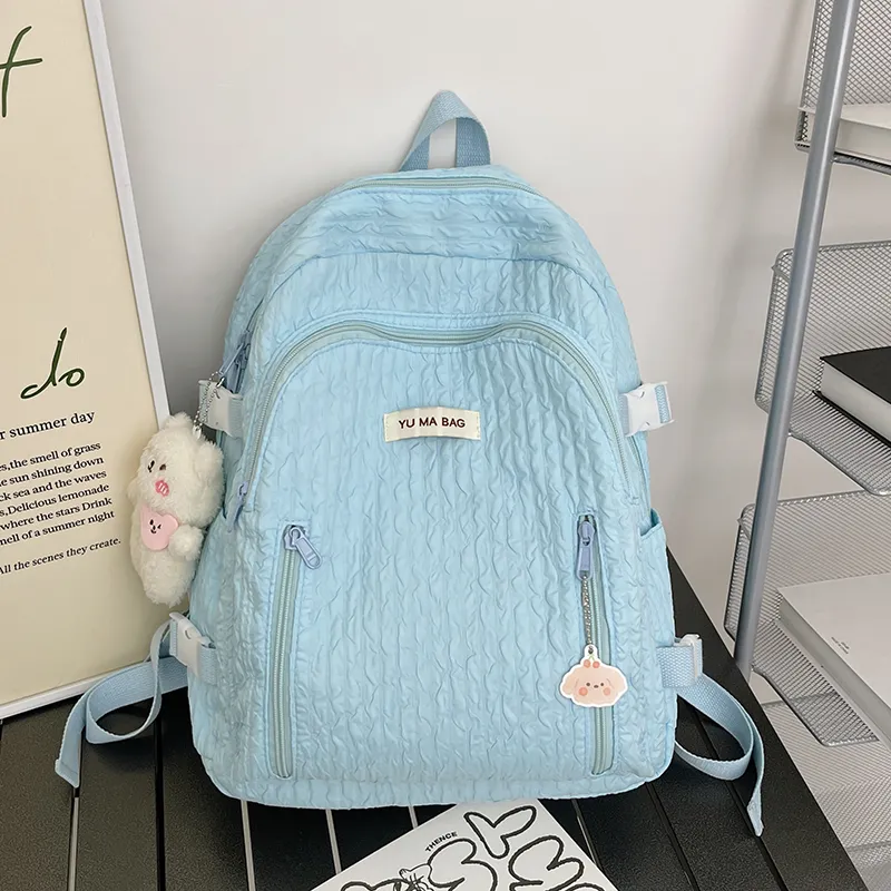 Yalu Nylon Backpack Women's White/Black/Pink/Yellow/Green/Blue-37