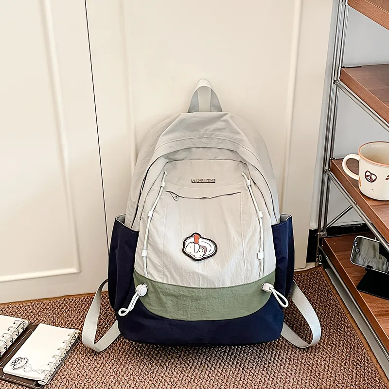 Yalu Nylon Backpack Regular Unisex White Brown/White Green/Gray/Black-20
