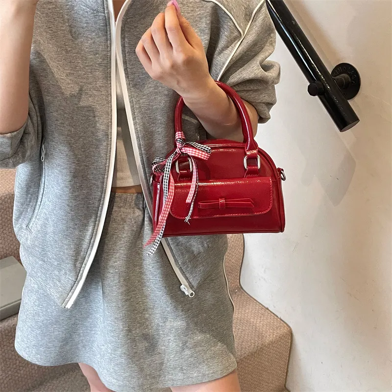 Yalu PU Shoulder Bag, Crossbody Bag, Handbag Regular Women's Ecru/Red/Pink/Silver/Black-12