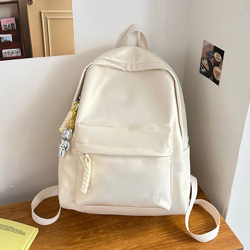 Yalu PU Backpack Unisex Pink/White/Black-8