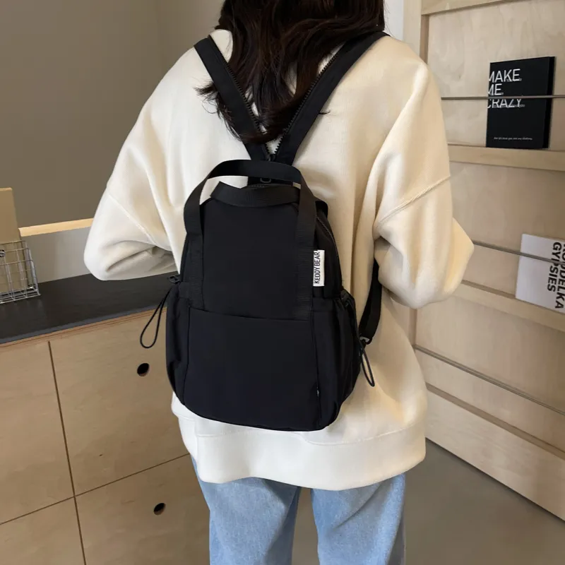 Yalu Fabric Backpack Women's Black/Ecru/Green/Orange-2