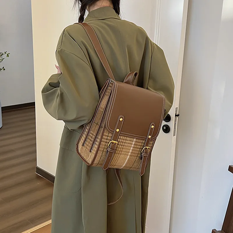 Yalu PU Backpack Women's Brown/Coffee-5
