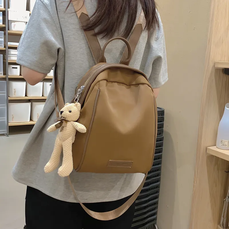 Yalu Nylon Backpack Regular Unisex White/Black/Khaki/Blue/Dark Brown-19