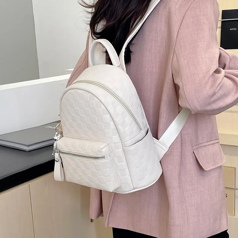 Yalu PU Backpack Regular Women's Black/White-10