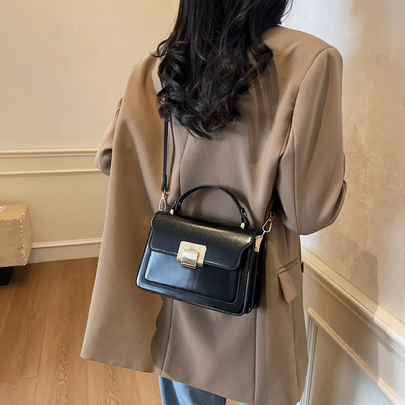 Yalu PU Handbag Women's Black/Ecru/Brown/Blue-4