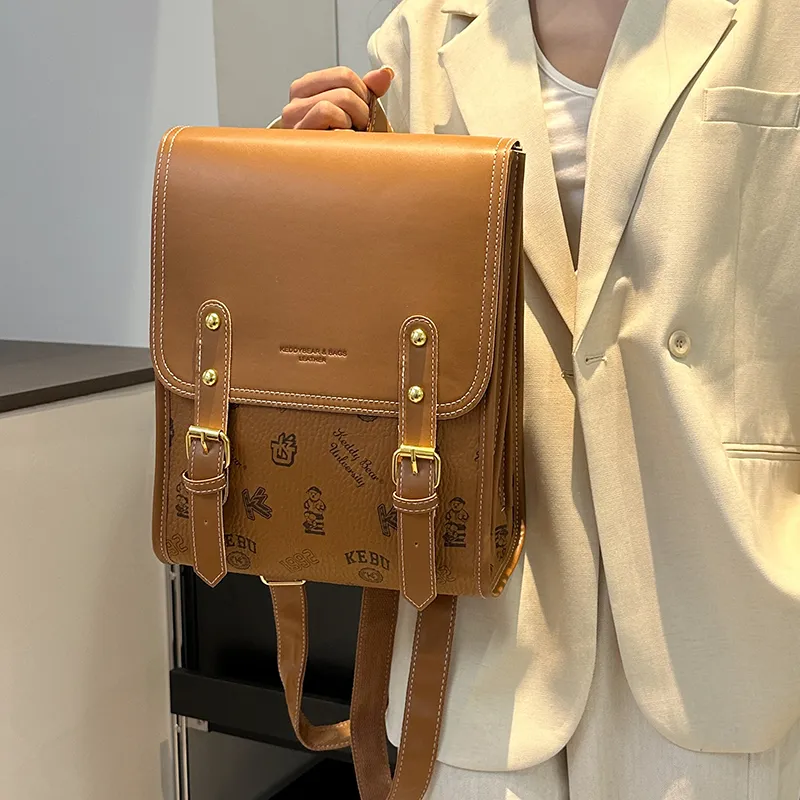 Yalu PU Backpack Women's White/Black/Pink/Brown-24
