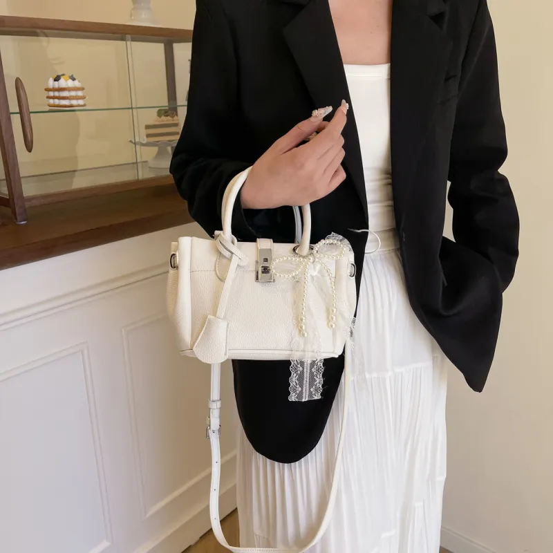 Yalu PU Handbag Women's White/Black/Khaki/Pink-2